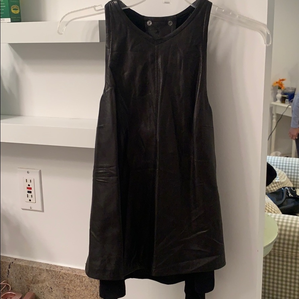 Black Faux Leather Dress Tank